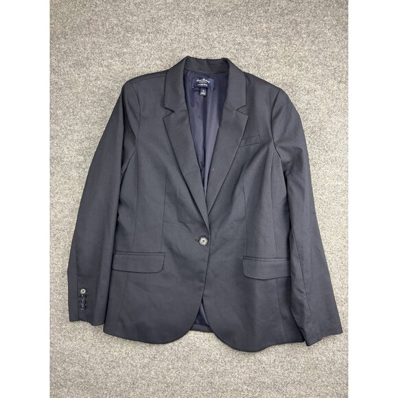 Lands End Blazer Womens 16 Navy Blue Classic Clothing Lined Button Career Work - Picture 1 of 8